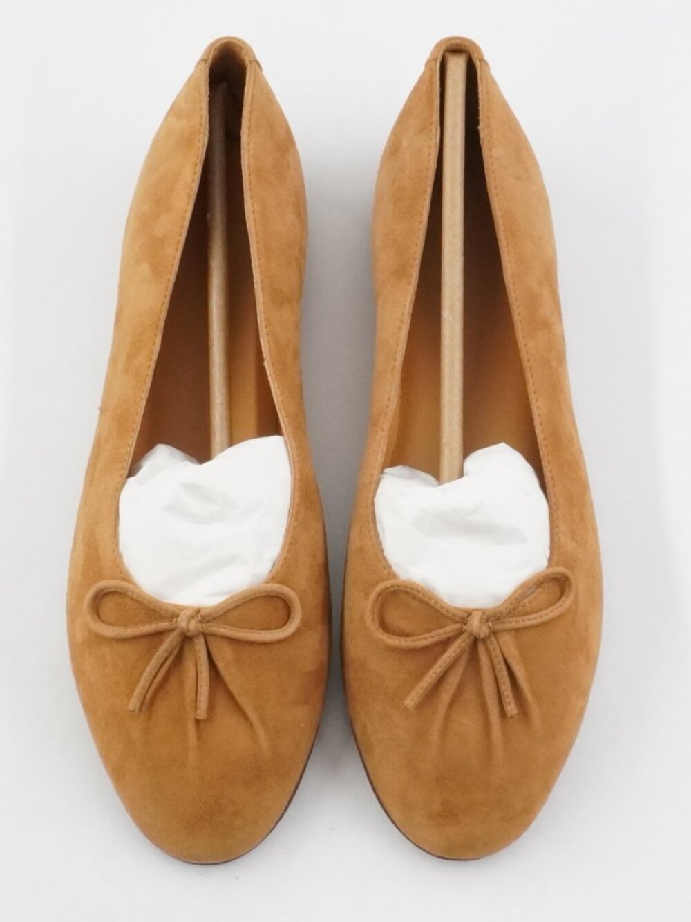 Sezane Agathe Low Ballerinas Ballet Flats in Hazelnut Suede Leather - US Size 11 - Picture 4 of 12